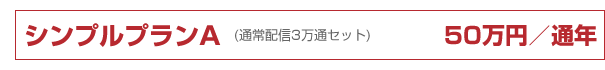 シンプルプランA（通常配信3万通セット）50万円／通年